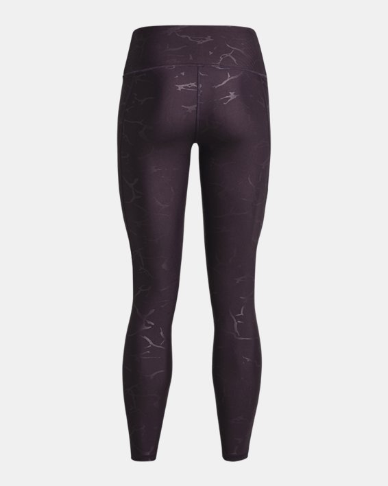 Women's HeatGear® No-Slip Waistband Emboss Leggings, Purple, pdpMainDesktop image number 5